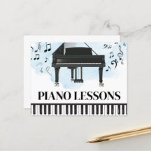 Piano Lessons Music Flyer Postcard