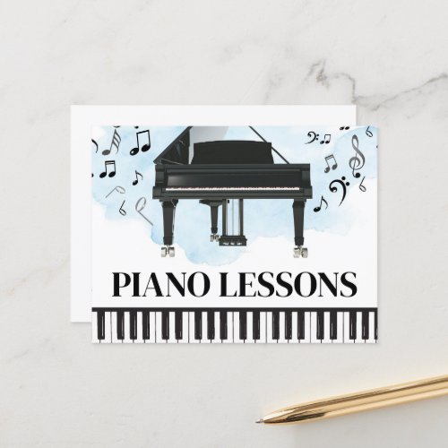 Piano Lessons Music Flyer Postcard