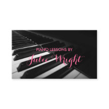 Piano Lessons, Music Instructor Business Card