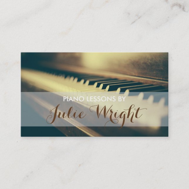 Piano Lessons, Music Instructor Business Card (Front)