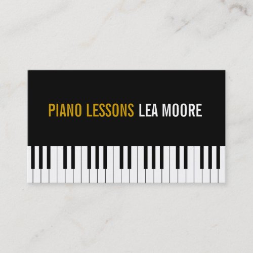 Piano Lessons Music Instructor Business Card