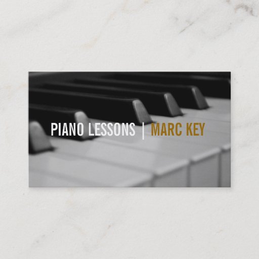 Customizable Piano Lessons, Music Instructor Business Card