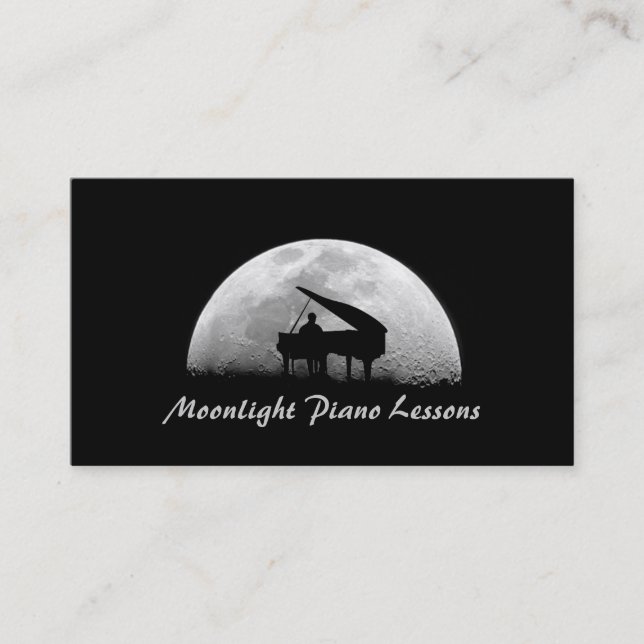 Piano Lessons, Music, Instruments Business Card (Front)