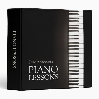 Piano Lessons Music Teacher 3 Ring Binder by BluePlanet at Zazzle
