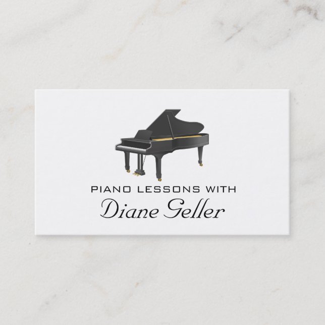 Piano Lessons Music Teacher Business Card (Front)