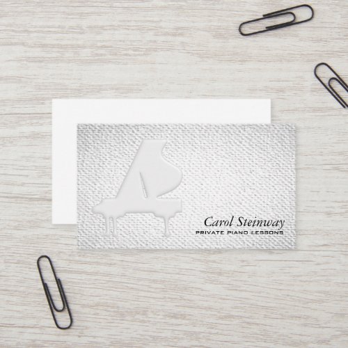 Piano Lessons Textured Look Business Cards