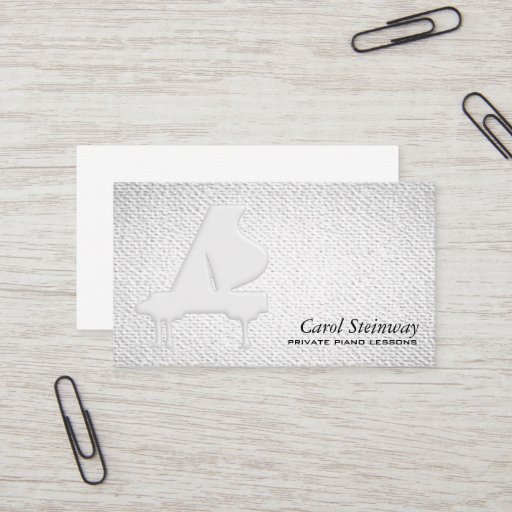 Customizable Piano Lessons Textured Look Business Cards