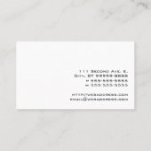 Piano Lessons Textured Look Business Card (Back)