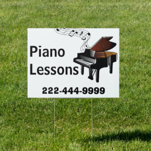 Piano Lessons Yard Sign