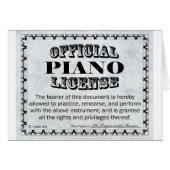 Piano License (Front Horizontal)