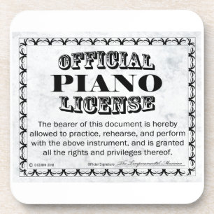 Piano License Beverage Coaster