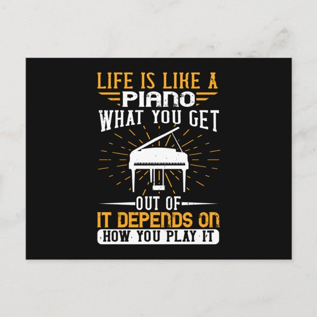Piano - Life Is Like A Piano Postcard (Front)