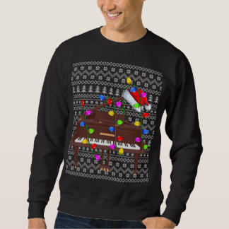 Piano Lighting Xmas Sweater Ugly Piano Christmas