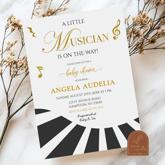 Piano Little Musician Music Baby Shower Invitation (Creator Uploaded)
