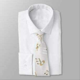 Piano Magic White Neck Tie