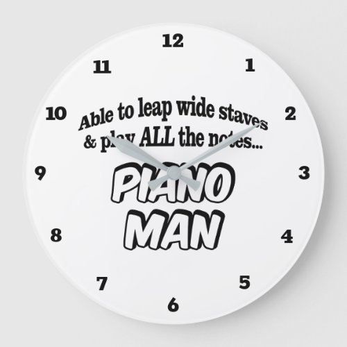 Piano Man _ Music Superhero Large Clock