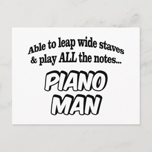 Piano Man _ Music Superhero Postcard