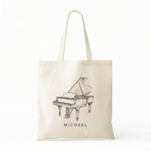Piano Modern Line Drawing Music Teacher Musician Tote Bag