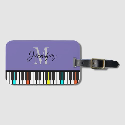  Piano Monogram Name Personalized Luggage Tag