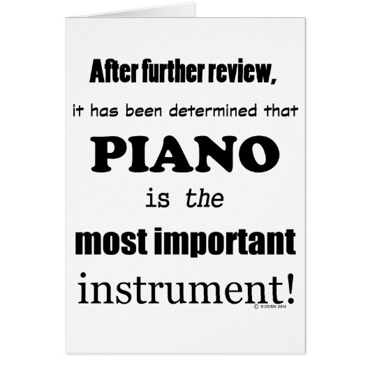 Piano  Most Important Instrument Cards (Front)