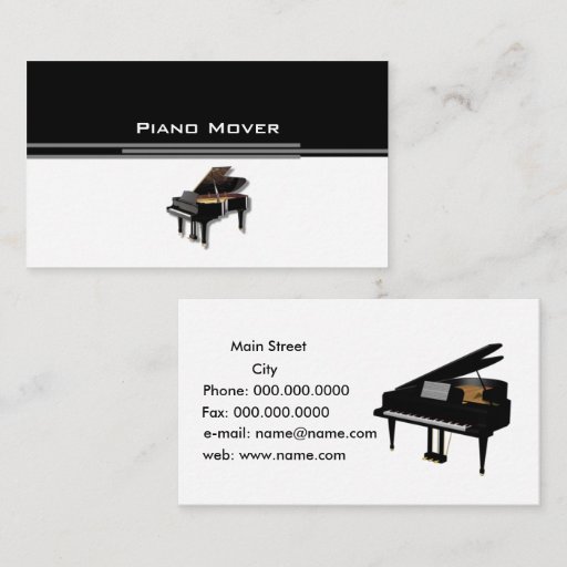 Customizable piano_mover business card