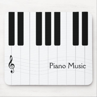 Piano Music Black and White Mouse Pad