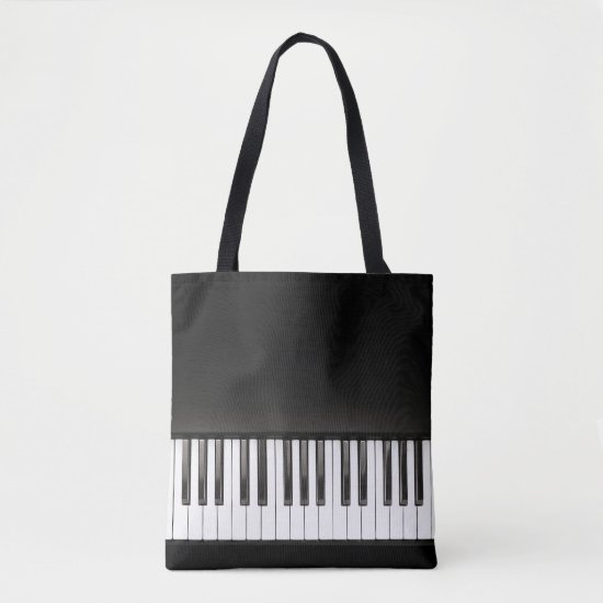 Piano Music Black and White Tote Bag