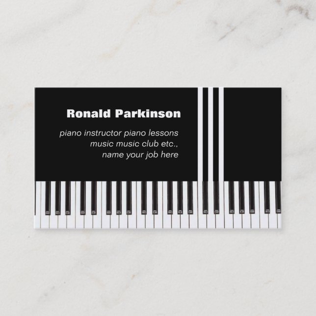 piano music business card (Front)