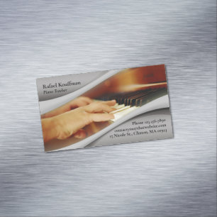 Piano Music Business Card Magnet