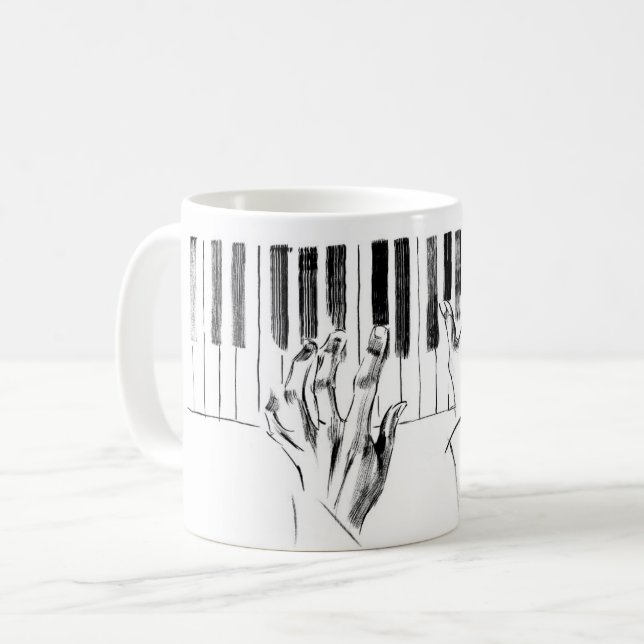 Piano music coffee mug (Front Left)