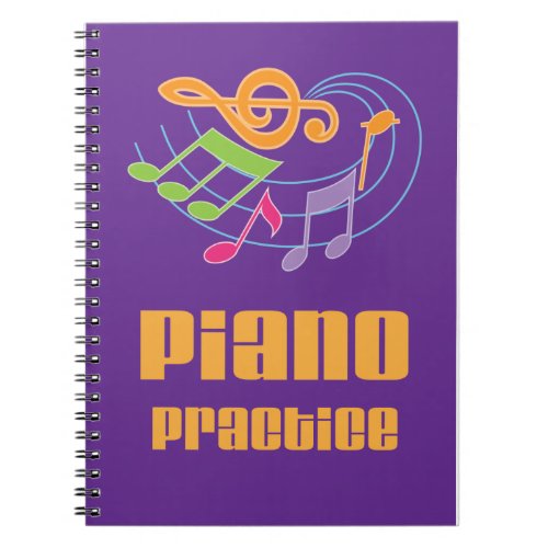 Piano Music Colorful Practice Notebook Journal
