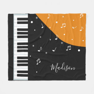 Piano Music custom name fleece blankets