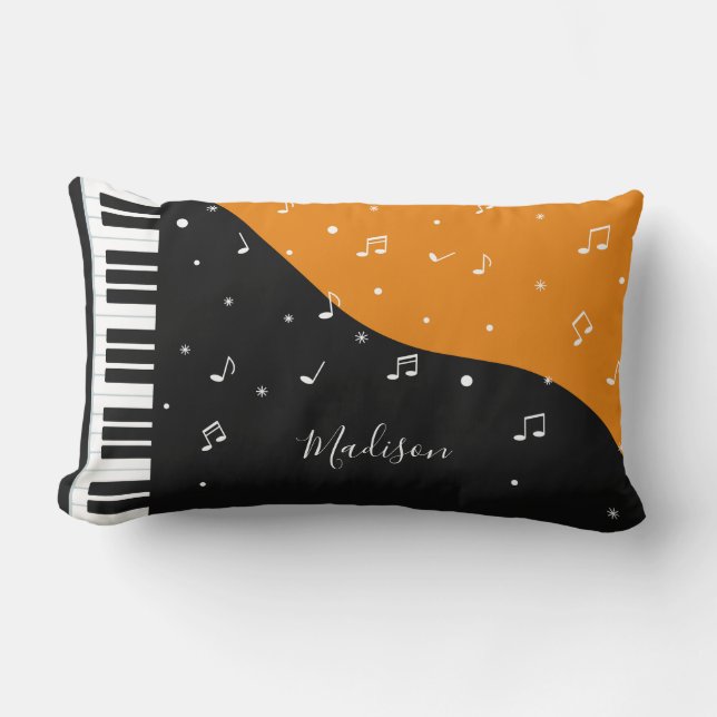 Piano Music custom name throw pillows (Front)