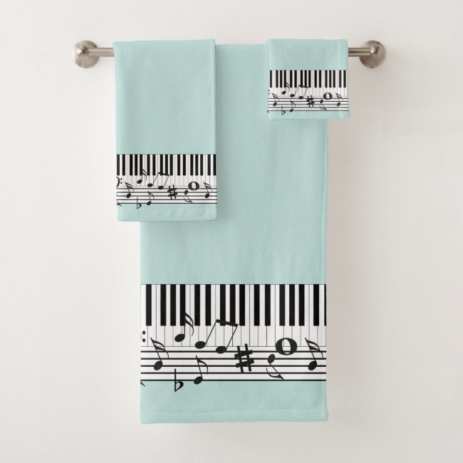 Piano Music Design Bath Towel Set