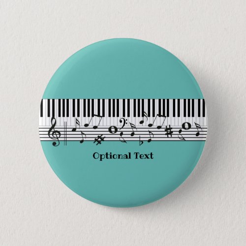 Piano Music Design Button