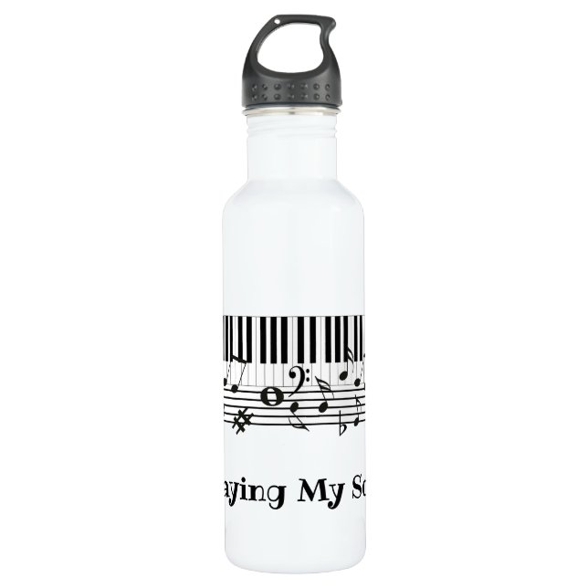 Piano Music Design Water Bottle (Front)