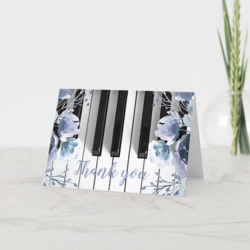 piano music dusty blue floral thank you