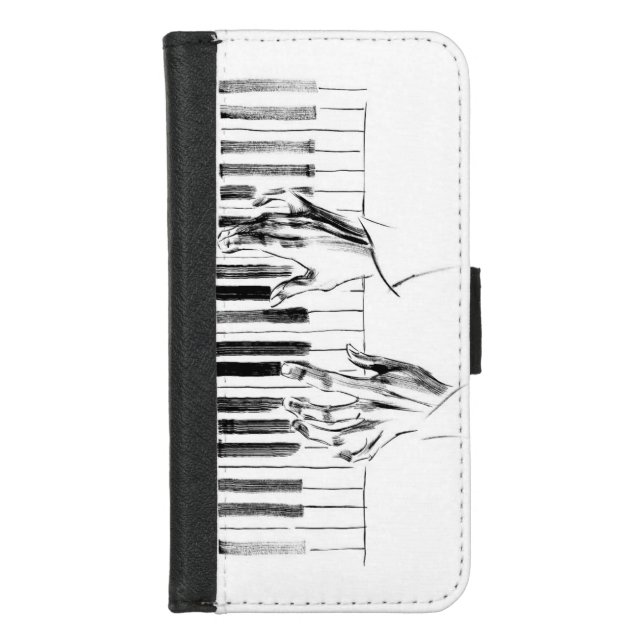 Piano music iPhone wallet case (Front)