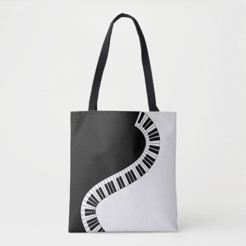 Piano Music Keyboard Black White Music Teacher Tote Bag