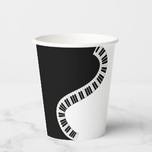 Piano Music Keyboard Paper Cups