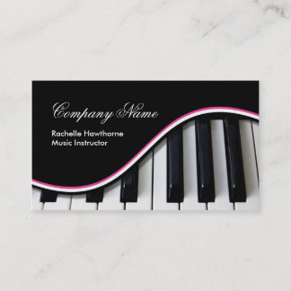 Piano Music Keys Business Cards ~ pink