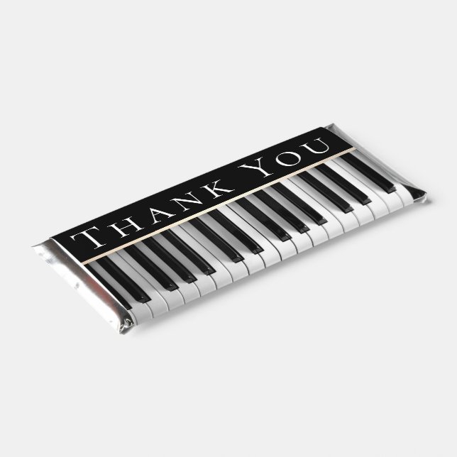 piano music keys thank you hershey bar favors (Angled)