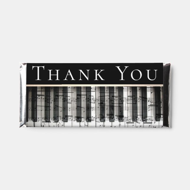 piano music keys thank you hershey bar favors (Front)