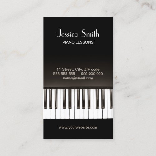 Piano Music Lessons business card