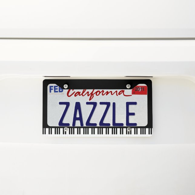 PIANO MUSIC LICENSE PLATE FRAME (On Car)