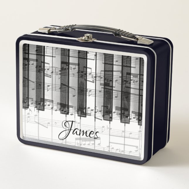 piano music metal lunch box (Front)