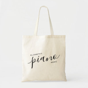 Piano Music Modern Personalized Script Name  Tote