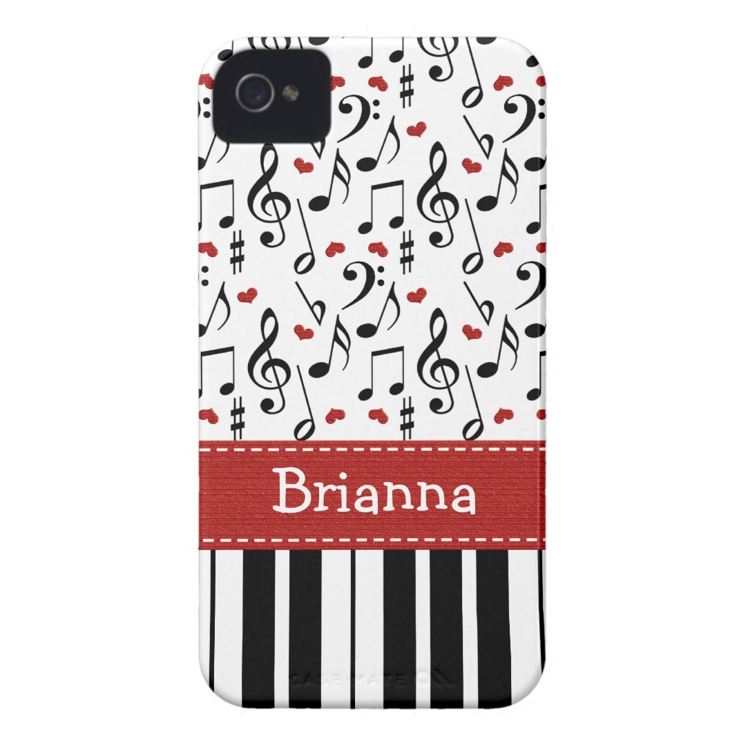 Piano Music Note iPhone 4 / 4s CaseMate Cover Zazzle