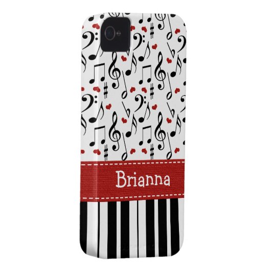 Piano Music Note iPhone 4 / 4s Case-Mate Cover (Back/Right)