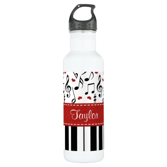 Piano Music Notes BPA Free Stainless Steel Water Bottle